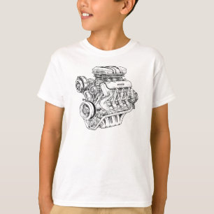 T-shirt Schéma directeur du bloc moteur vintage - Voiture 
