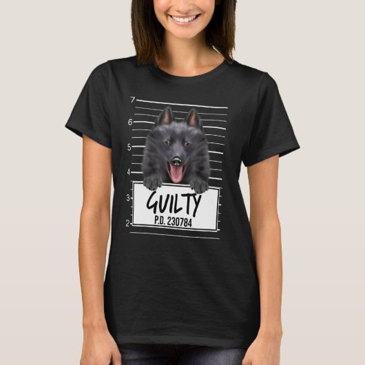 T-shirt Schipperke Mugshot Chien Coupable (Devant)