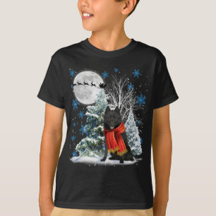 T-shirt Schipperke sous le pyjama de Noël de neige au clai