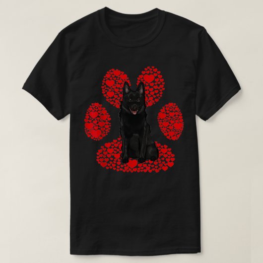 T-shirt Schipperke Valentines Jour Chien Love Paw (Design devant)
