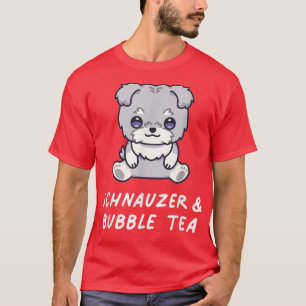 T-shirt Schnauzer & Bubble Tea Kawaii Cute Anime Amoureux 