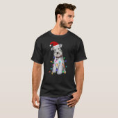 T-shirt Schnauzer Chien Feux de Noël (Devant entier)