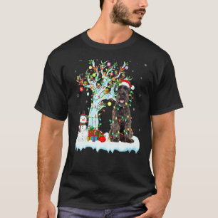 T-shirt Schnauzer Chien Xmas Arbre Éclairage Père Noël Sch