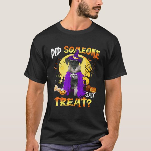 T-shirt Schnauzer Dog Halloween Quelqu'Un A Dit Traiter (Devant)
