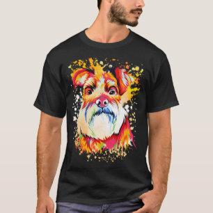 T-shirt Schnauzer Dog Water Color Design