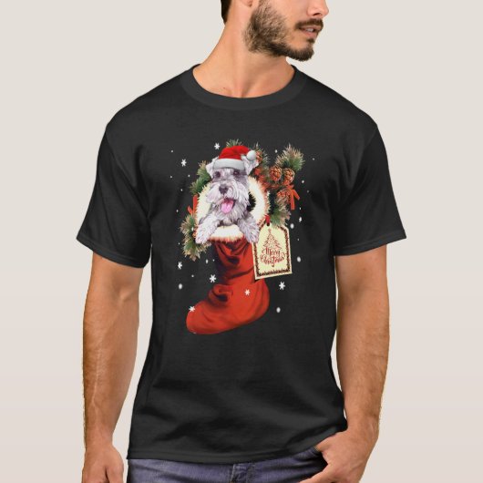 T-shirt Schnauzer en choeur Noël Noël Noël Noël Noël Noël  (Devant)