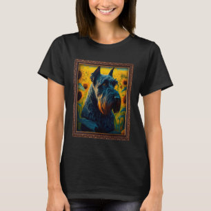 T-shirt Schnauzer géant Peinture Fleur de tournesol maman 