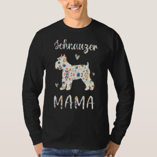 T-shirt Schnauzer Mama Floral Chien Maman Amour 1