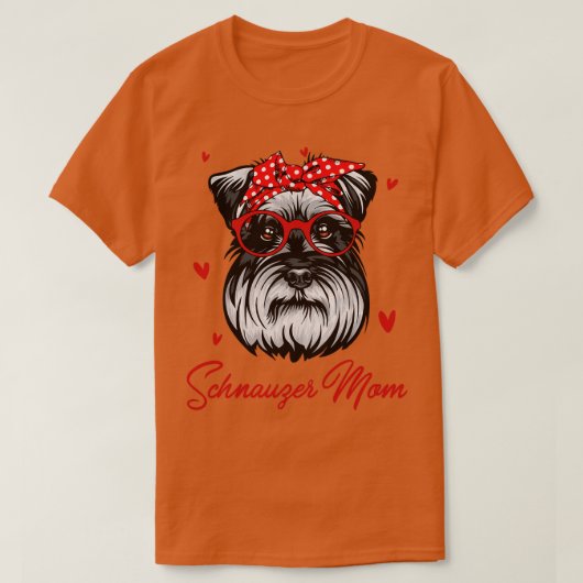 T-shirt Schnauzer Maman Mignonne Empreinte de léopard Mère (Design devant)