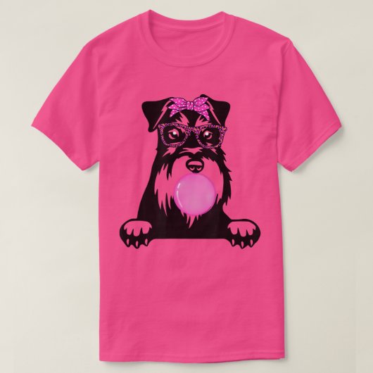 T-shirt Schnauzer miniature avec bulle de gomme bandana gl (Design devant)