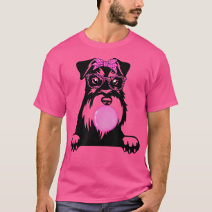 T-shirt Schnauzer miniature avec bulle de gomme bandana gl