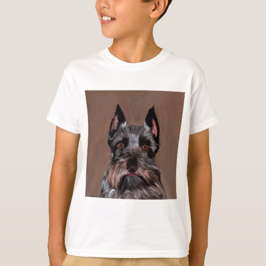 T-shirt Schnauzer Miniature peinture couleur de l'eau (Devant)