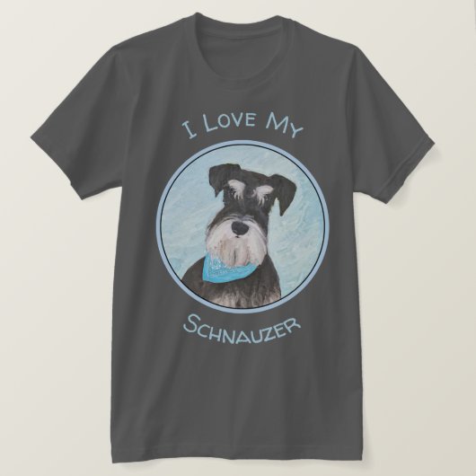 T-shirt Schnauzer (Miniature) Peinture - Joli chien origin (Design devant)