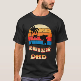 T-shirt Schnauzer Papa Retro Sunset Schnauzer Puppy
