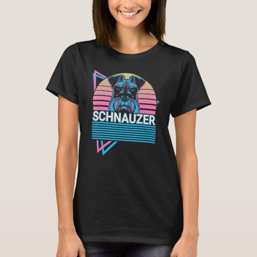 T-shirt Schnauzer Retro (Devant)