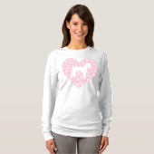 T-shirt Schnauzer Silhouette Heart Paws Adorable (Devant entier)