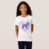 T-Shirt Schnauzer Silhouette Heart Paws Adorable (Devant entier)