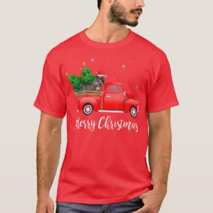 T-shirt Schnauzer Standard Chien équitation Camion Rouge N