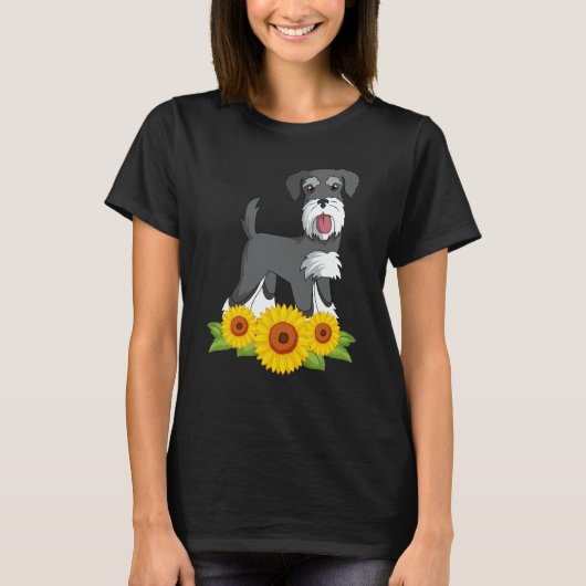 T-shirt Schnauzer Sunflower Wire Haired Pinscher Whiskered (Devant)