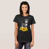 T-shirt Schnauzer Sunflower Wire Haired Pinscher Whiskered (Devant entier)