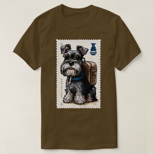 T-shirt Schnauzer Timbre 2 Postage Série (Design devant)