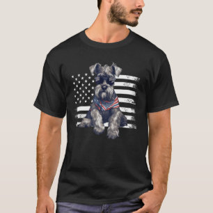 T-shirt Schnauzer USA Drapeau 4 juillet Chien Papa père s