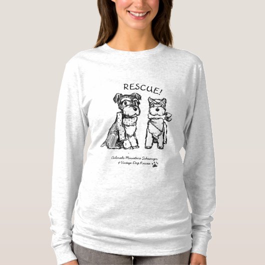 T-shirt Schnauzers d'hiver - longue chemise (femmes) (Devant)
