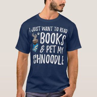 T-shirt Schnoodle Avid Book Reader Funny Chien Maman Cadea