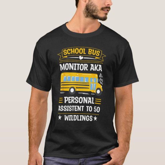 T-shirt School Bus Monitor Bus Aide Attendant Student Deli (Devant)