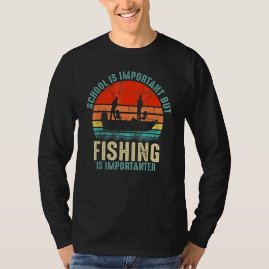T-shirt School Is Important But Fishing Is Importanter Boy (Devant)