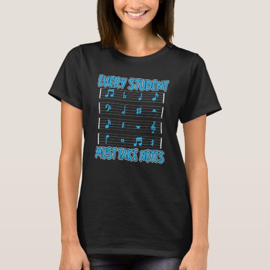 T-shirt School Notes Educator Education Music Teacher (Devant)
