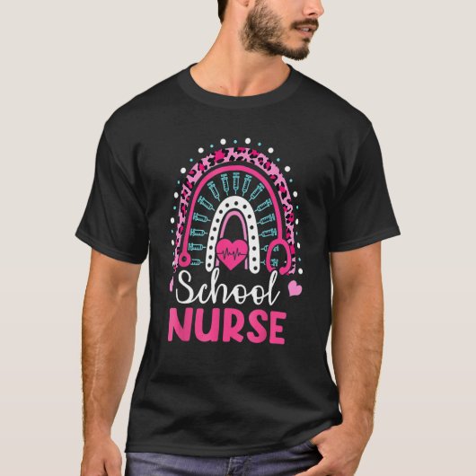 T-shirt School Nurse Rainbow Happy 100th Day Nursing 100 D (Devant)