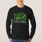 T-shirt School Nurse Rainbow Lucky St Patrick's Day Shamro (Devant)