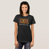 T-shirt School Secretary Leopard Squad Cute Fall Autumn Th (Devant entier)
