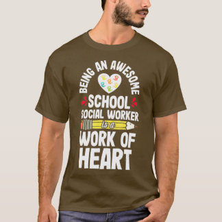 T-shirt School Social Worker Cadeau Femmes Cute Cadeau