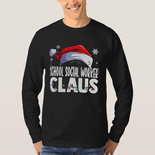 T-shirt School Social Worker Santa Claus Christmas Matchin (Devant)