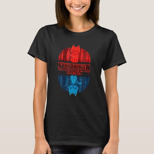T-shirt Schr Dinger Chat Hings Geek Nerd Graphisme (Devant)
