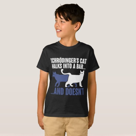 T-shirt Schrdingers Chat Marche Dans Un Bar Et Doesnt Schr (Devant entier)