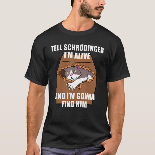 T-shirt Schrodinger Cat Dead & Alive Student Physics (Devant)