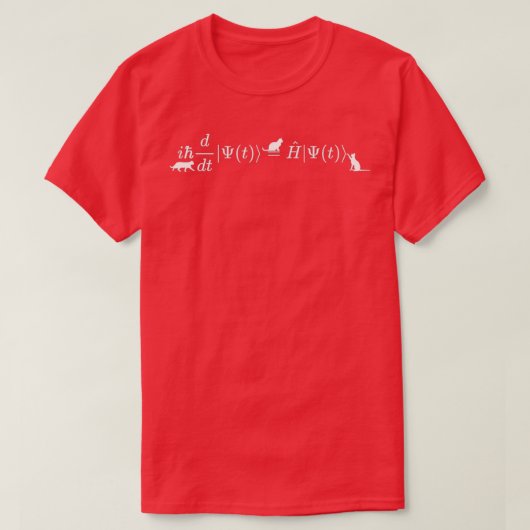 T-shirt Schrodinger chats maths amp formule physique équat (Design devant)