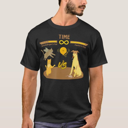T-shirt Schrodingers Chat VS Pavlovs Chien Drôle Jeu Vidéo (Devant)