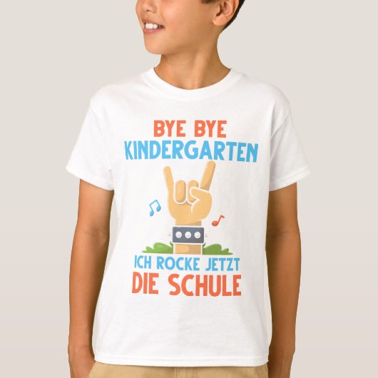 T-shirt Schulanfang Einschulung Schulkind Rock die Schule (Devant)
