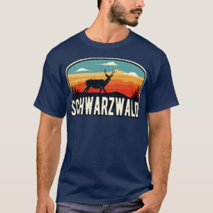 T-shirt Schwarzwald Wild Hirsch Retro Schwaben