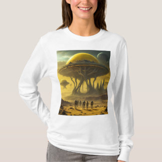 T-shirt Sci-Fi Alien World View Planet Ufo Tower