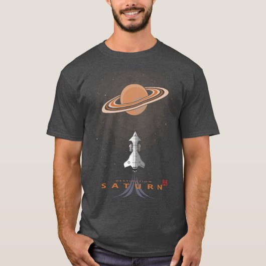 T-shirt Sci Fi Destination Saturn (Devant)