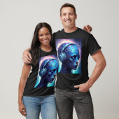 T-shirt Sci-Fi Edm Android avec casque Festival (Unisexe)