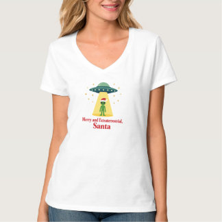 T-shirt Sci-Fi Vintage Noël Alien UFO Pour les Fans de San