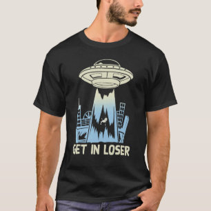 T-shirt Sci Wi Skyline Ufo Abduction Se Retrouver Dans Ali