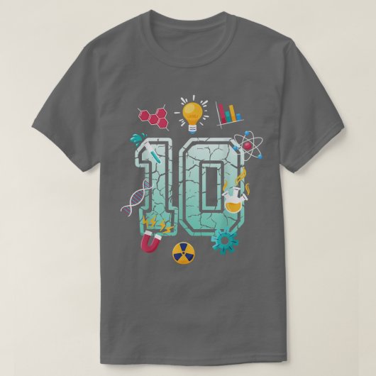 T-shirt Science 10 ans Anniversaire École Fête Scientif (Design devant)