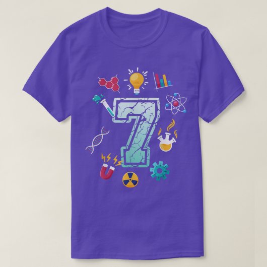 T-shirt Science 7 ans Anniversaire École Fête Scientifi (Design devant)
